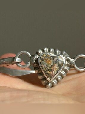 Collectors piece Vintage Taxco jasper sterling silver bracelet